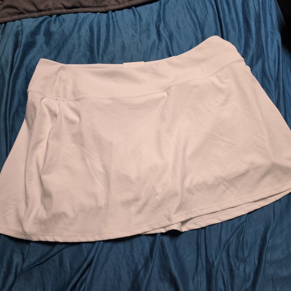 Calia Court High Rise Skort XL 14" length NWT Pure White 2way Pocket wicking UPF - Picture 1 of 2